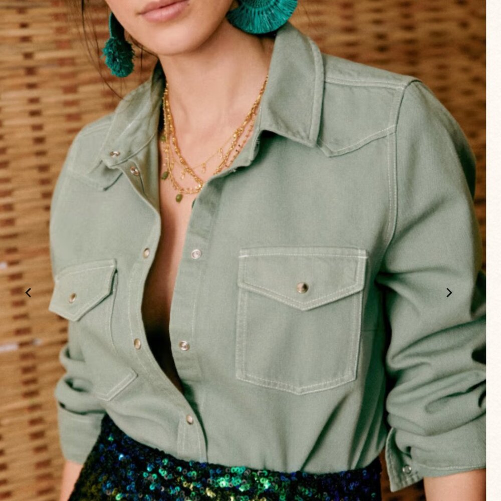 Sezane Servanne Sage Shirt - M (40)